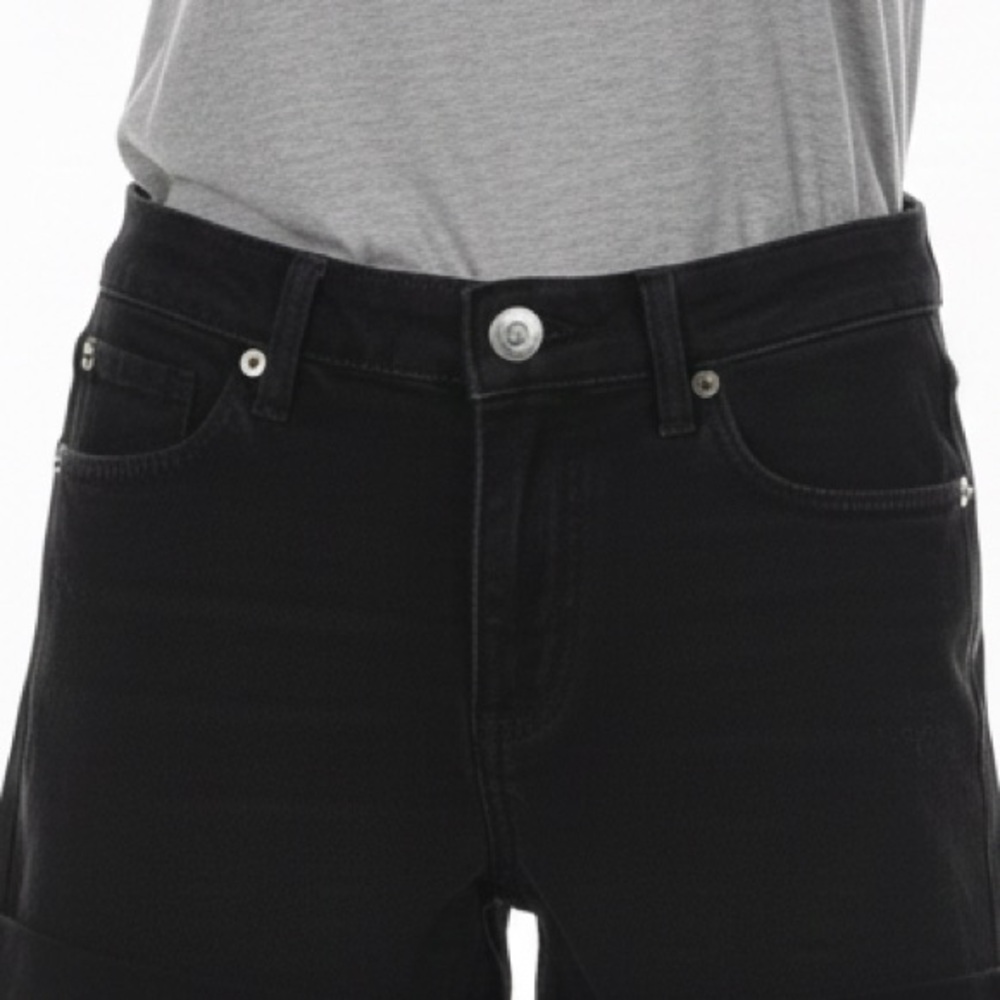UK2LA Black Jean Shorts Distressed Cut-Off Style